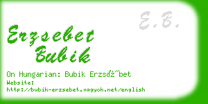 erzsebet bubik business card